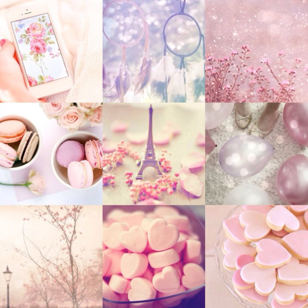 Розовый цвет в стиле коллаж