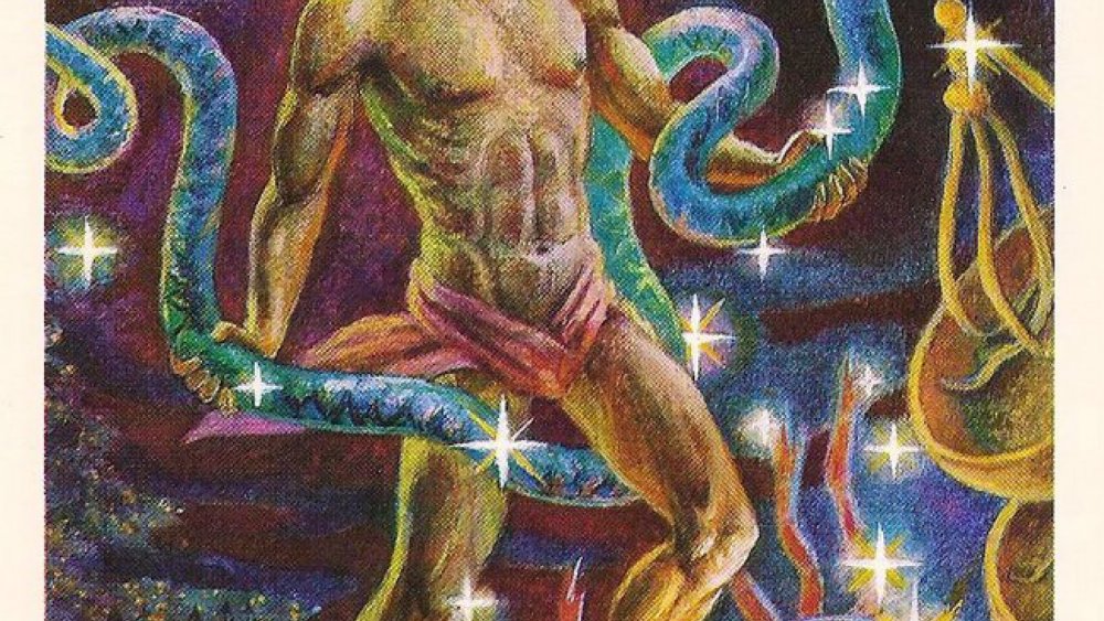 Созвездия Змееносец и змея из атласа Флемстида