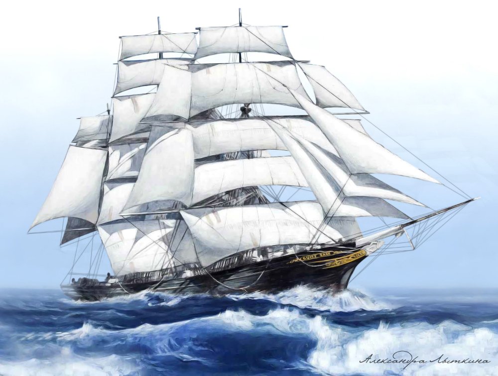 Корабль в море