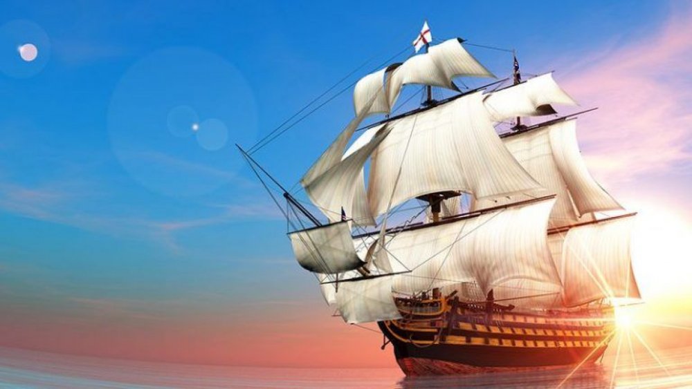 Корабль с белыми парусами