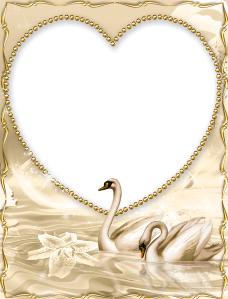 Свадебная рамка с лебедями