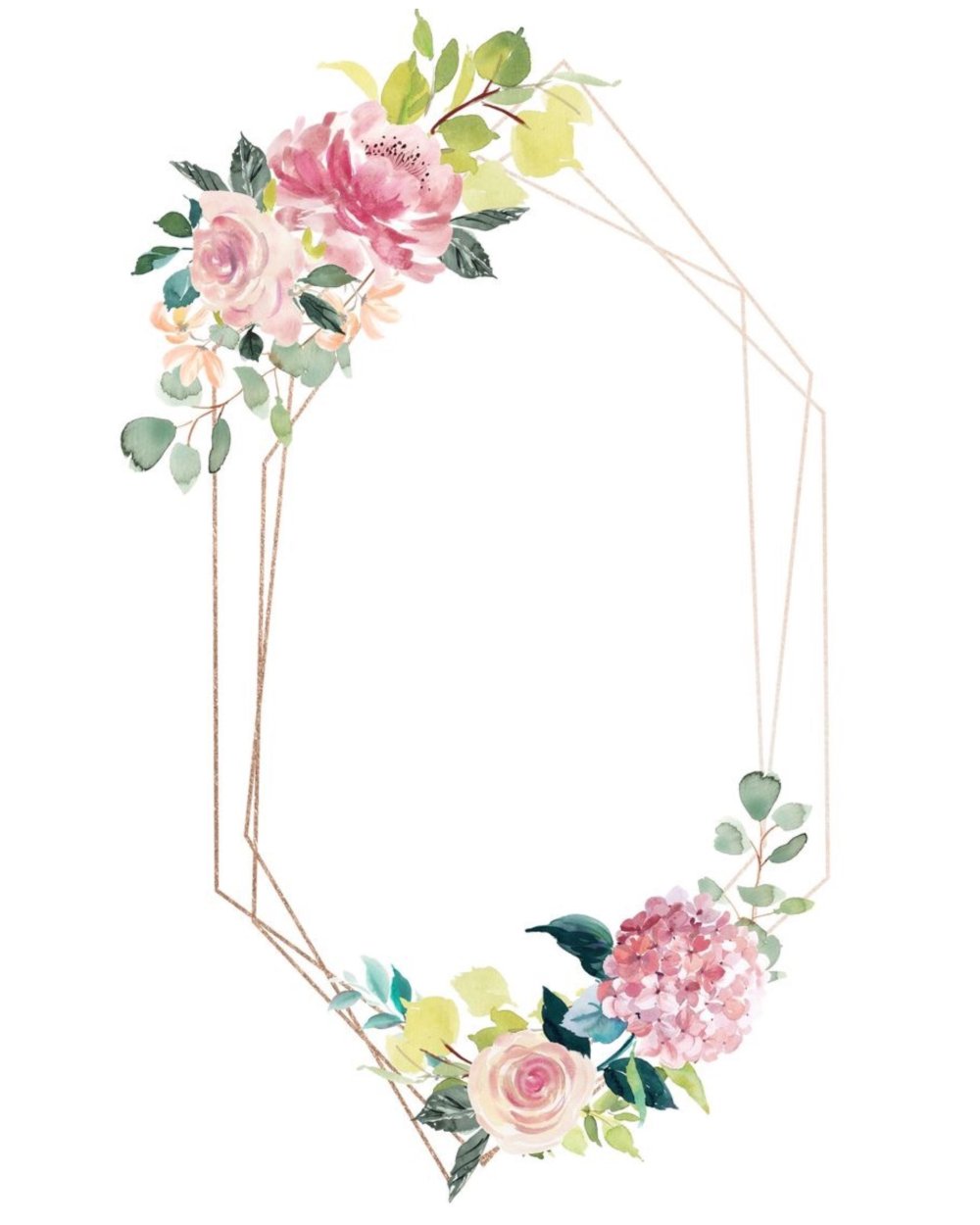 Рамка с акварельными цветами