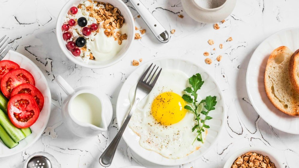 Завтрак вид сверху