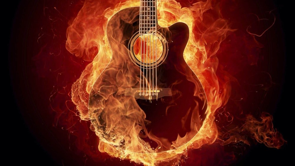 Электрогитара пламя