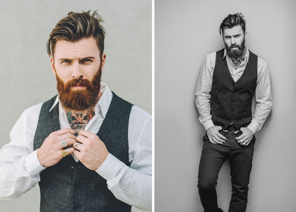 Фотопортрет мужской с бородой