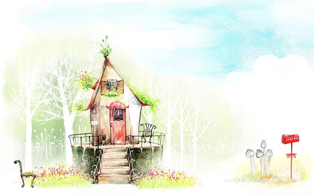 Сказочная избушка в лесу