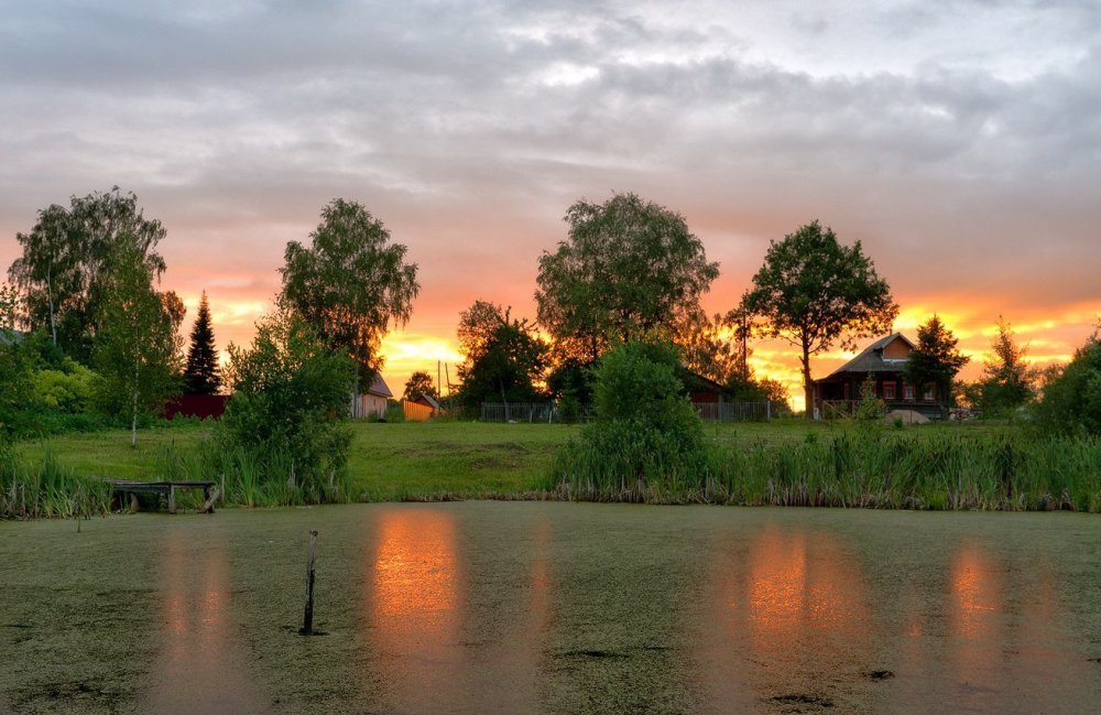 Утренний пейзаж деревня Герасимов