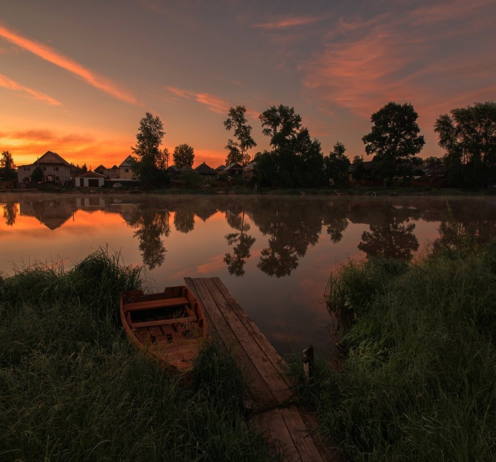Летний закат в деревне