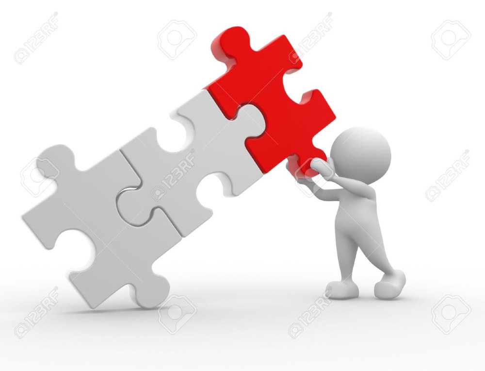 Человечки с пазлами без фона