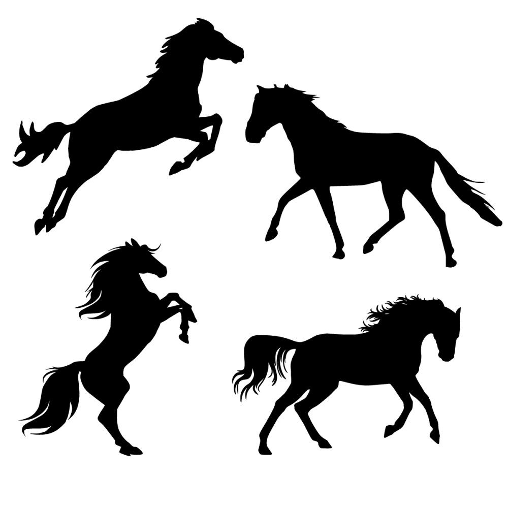 Силуэт бегущей лошади