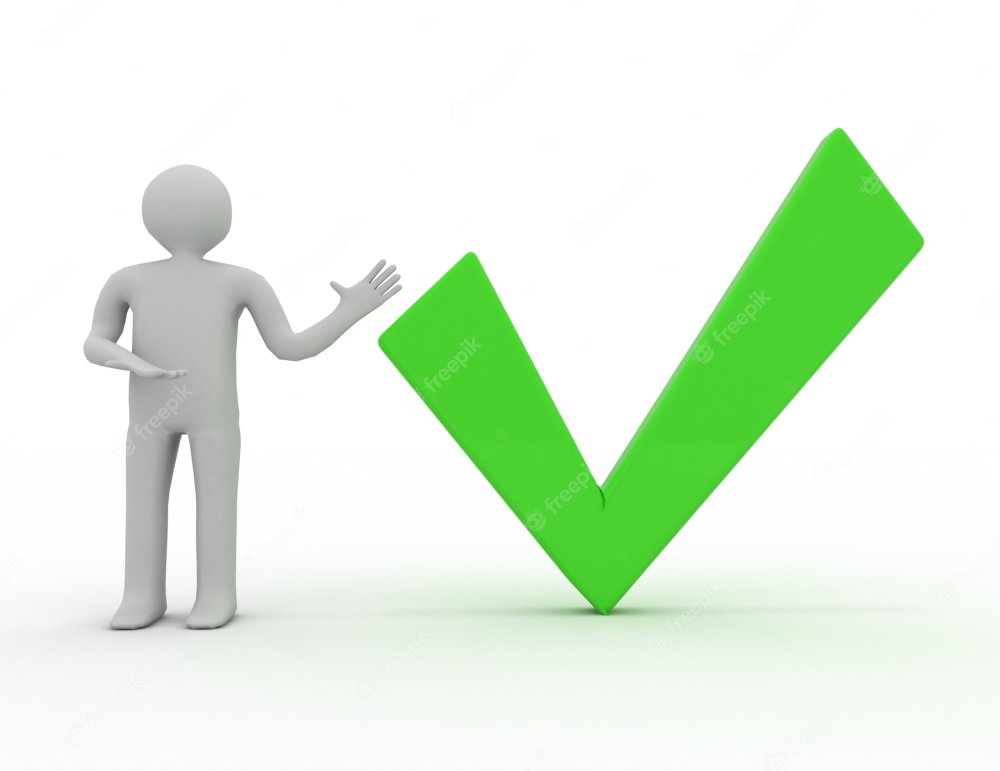 Человечек компьютерный с галочками