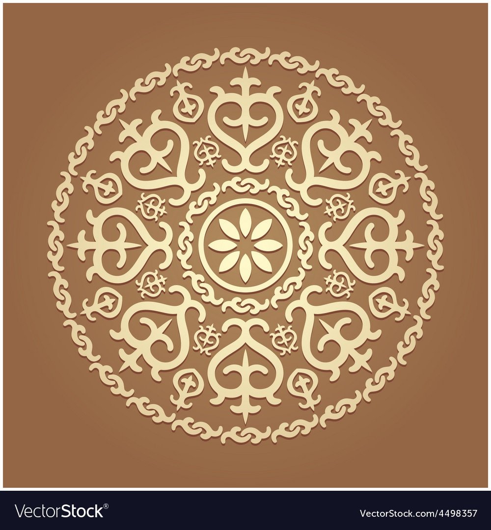 Казахский орнамент золотой