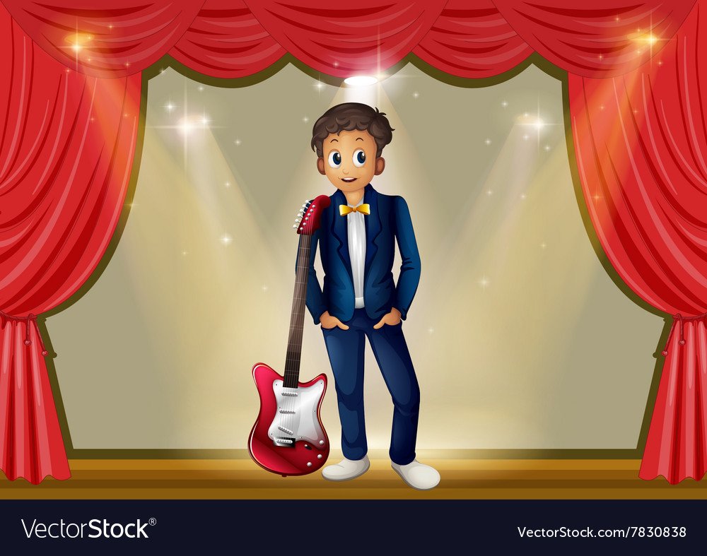 Человек на сцене иллюстрация