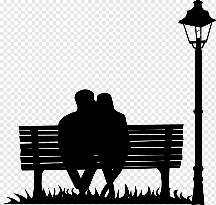 Парочка на лавке рисунок