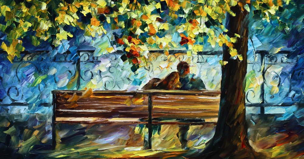 Влюбленные на скамейке