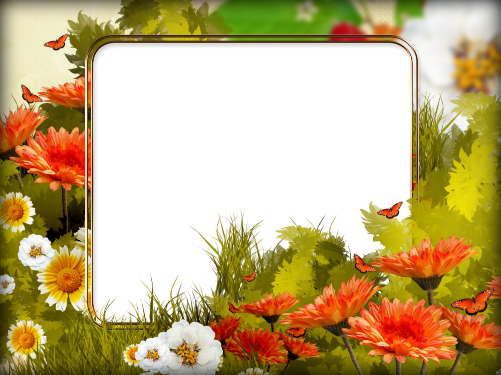 Рамка с осенними цветами