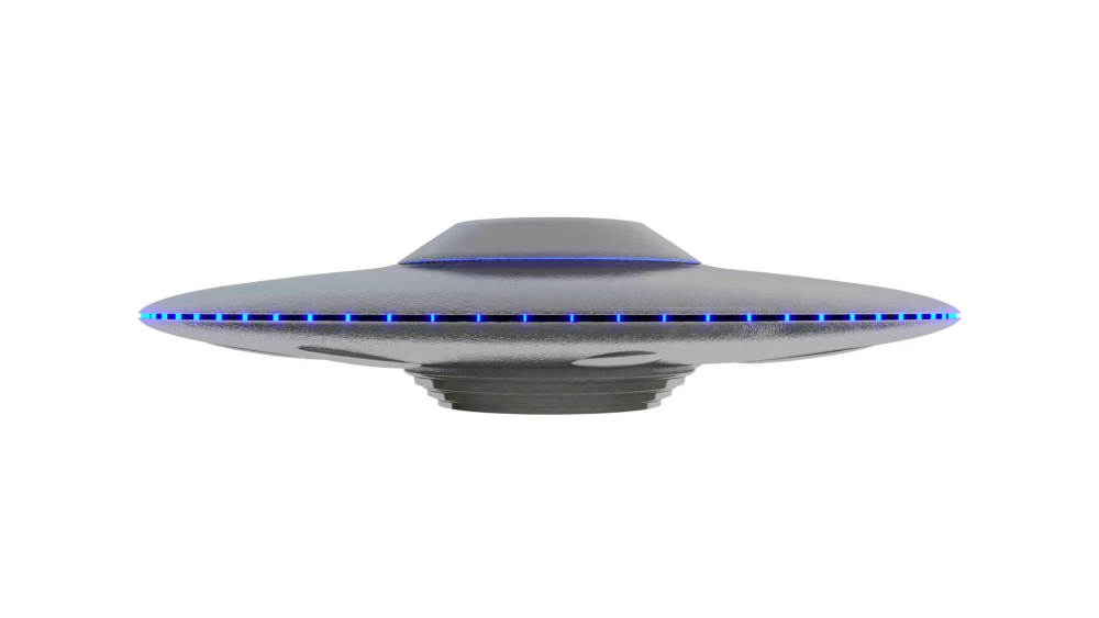 Летающая тарелка на белом фоне