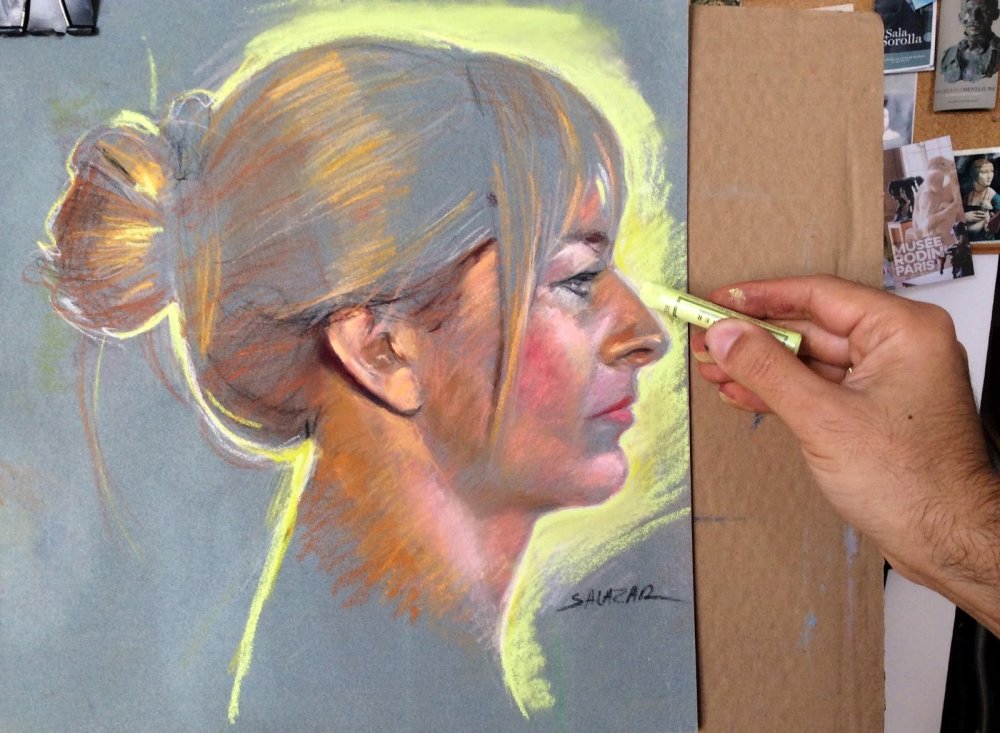 Рисование портрета пастелью