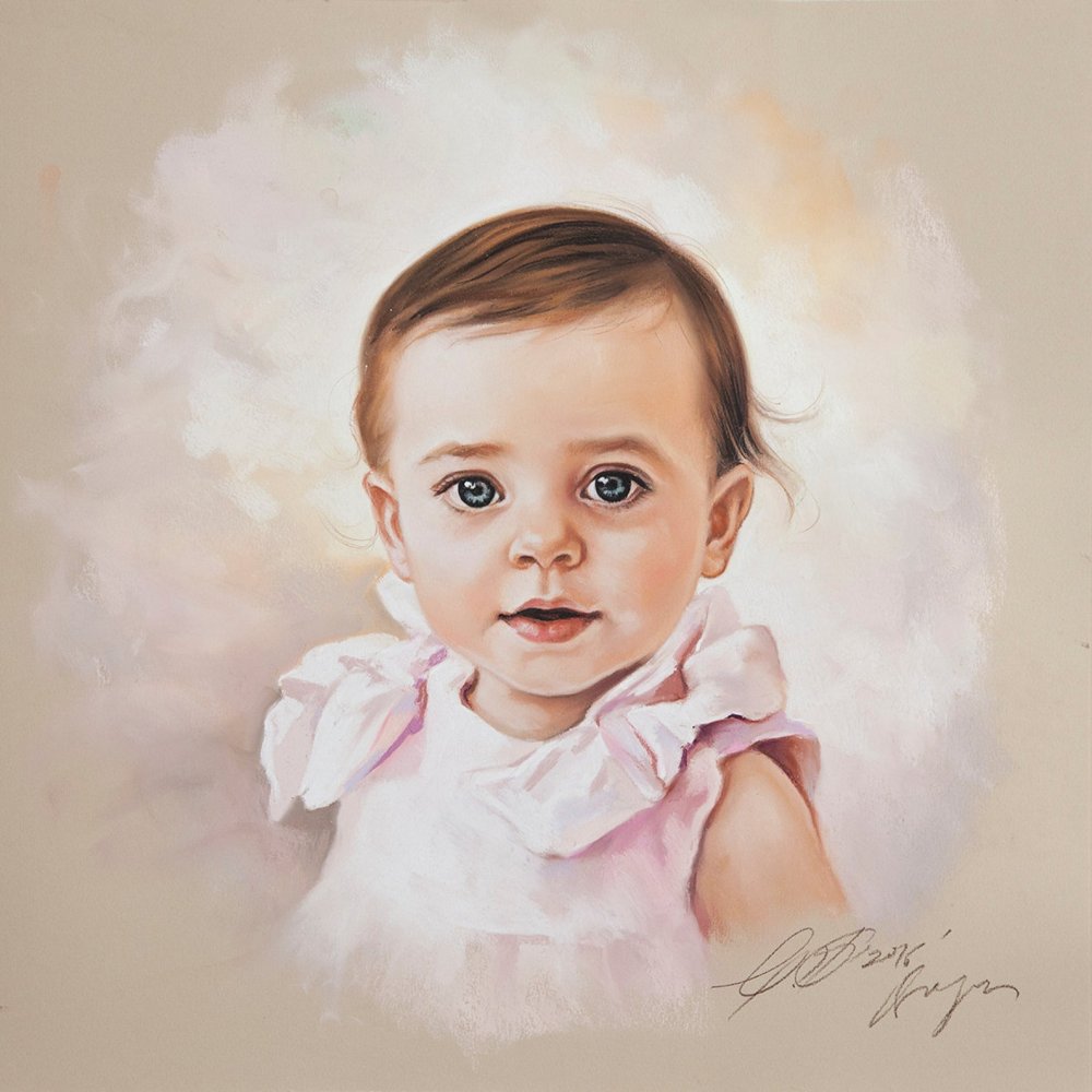 Анна Горбунова детский портрет пастелью