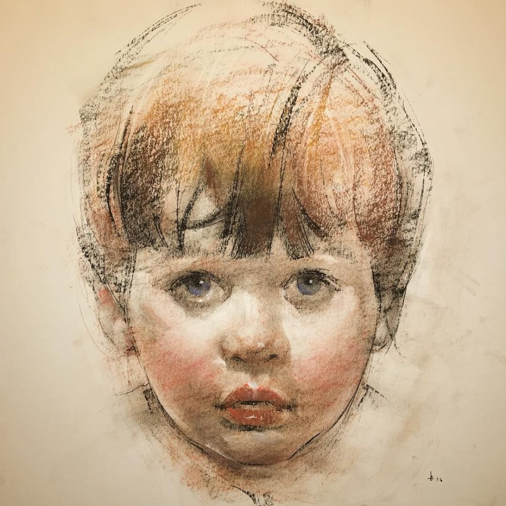 Академический портрет пастелью