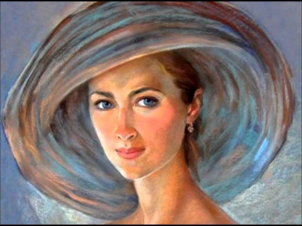 Женский портрет пастелью