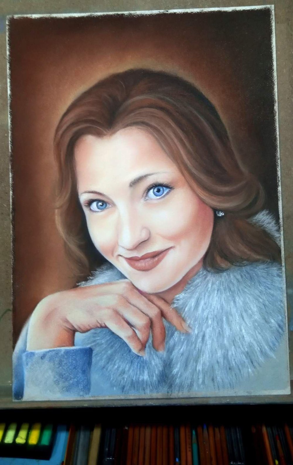 Портрет пастельными карандашами