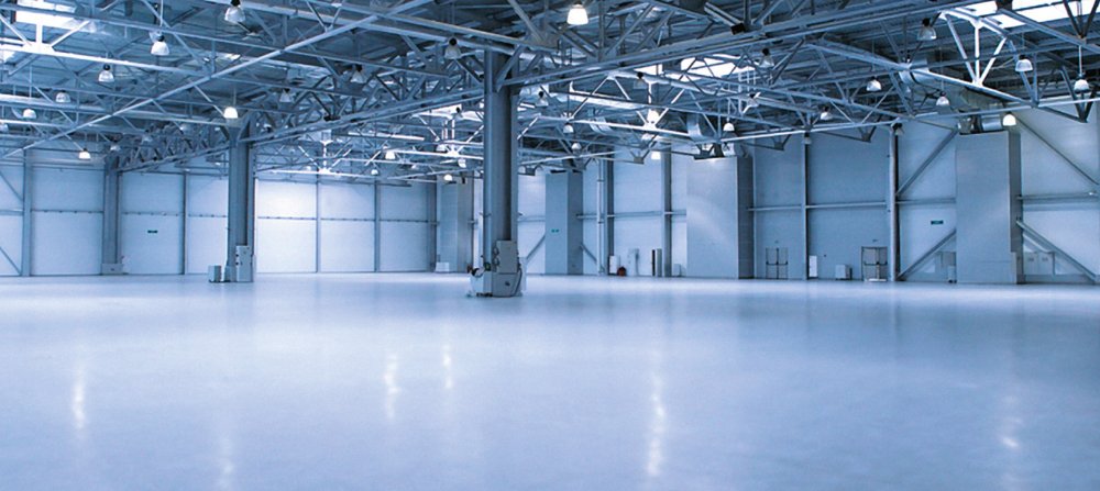 Промышленные полы в здании из металлоконструкций