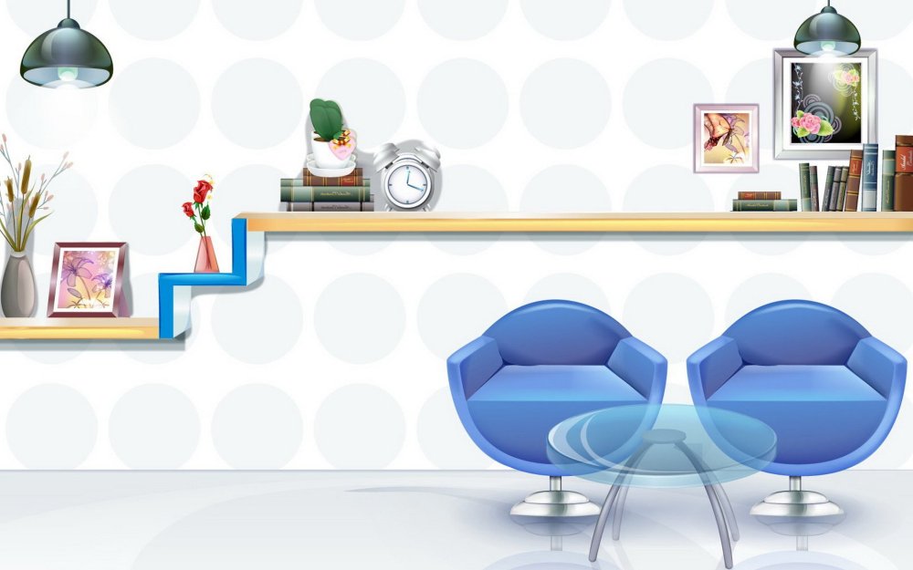 Обои на рабочий стол стол и полки