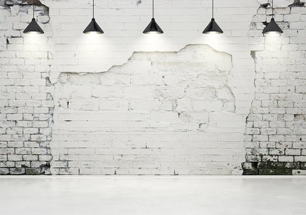 Белая кирпичная стена в стиле лофт