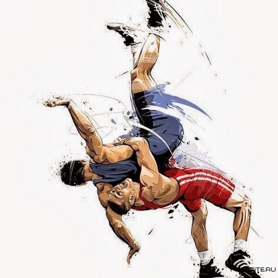 Борцы греко-римской борьбы вектор