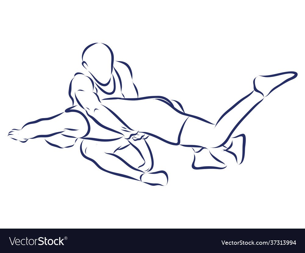 Борцы на белом фоне