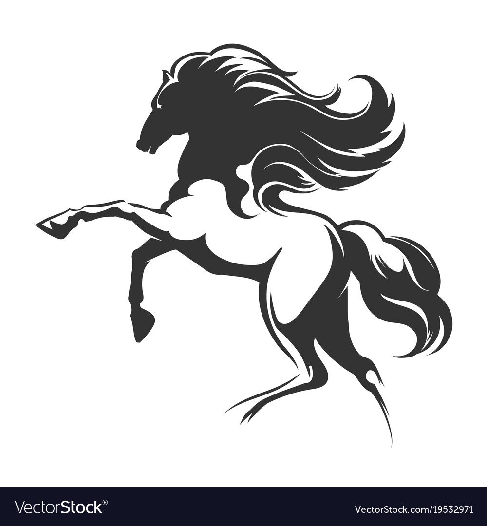 Силуэт бегущего коня