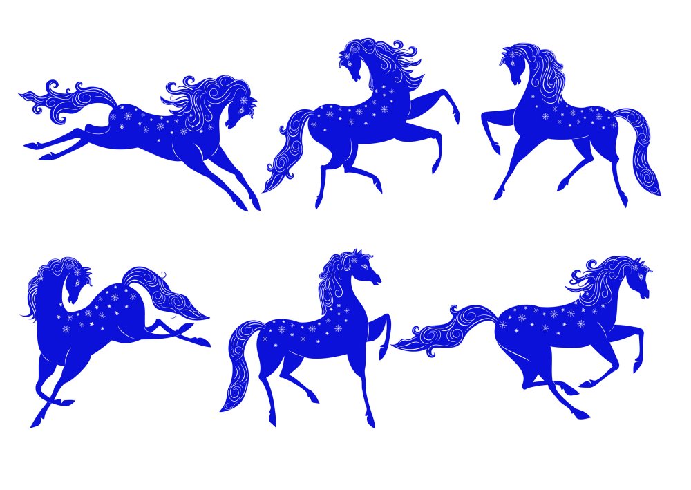 Орнамент стилизация лошадь
