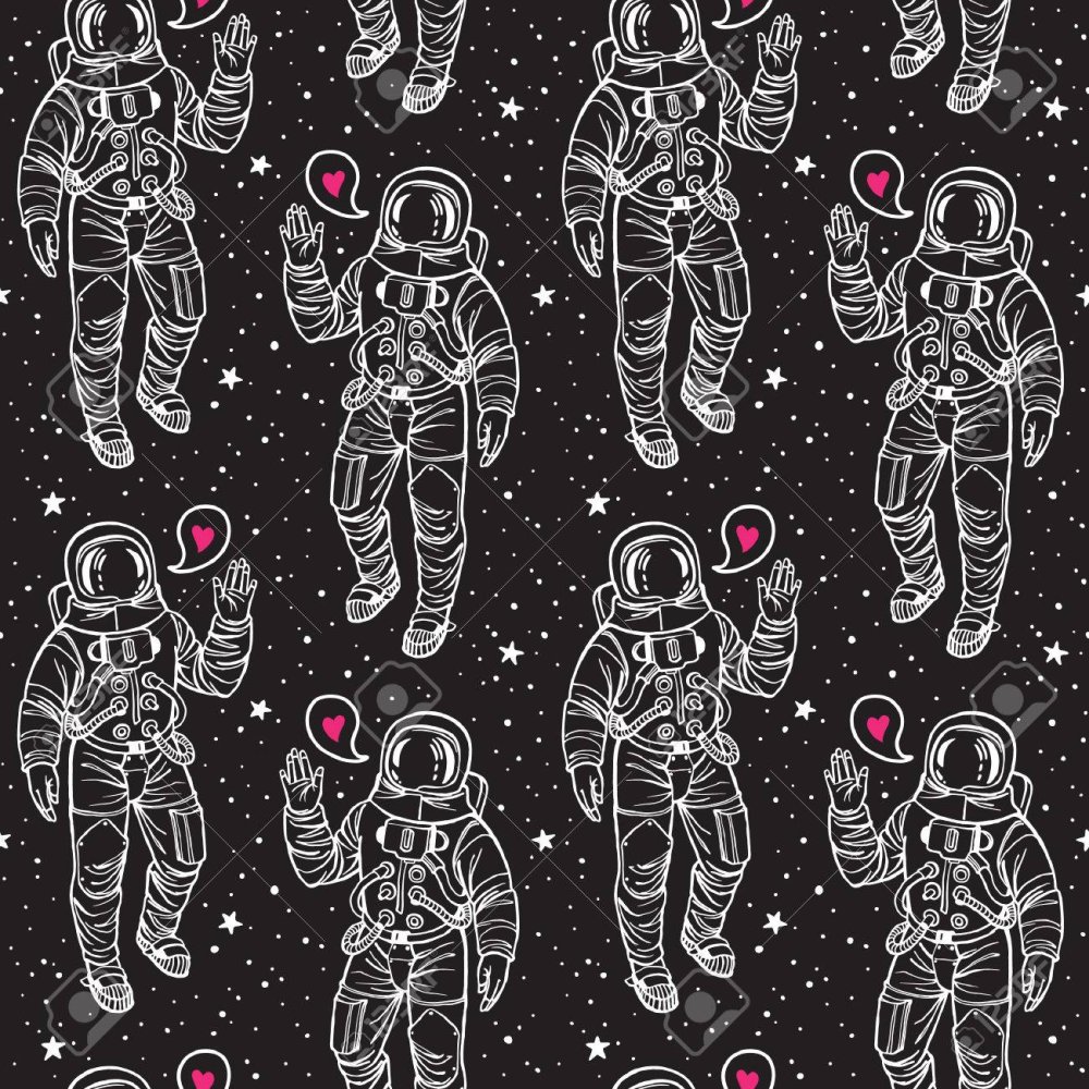 Силуэты Космонавтов и планет
