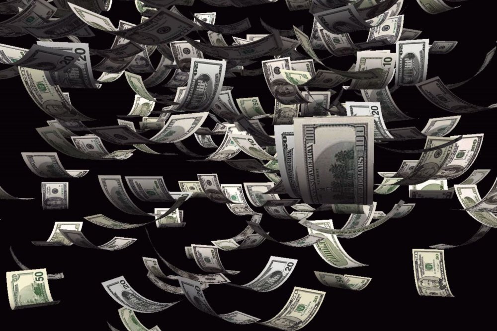 Доллар на черном фоне