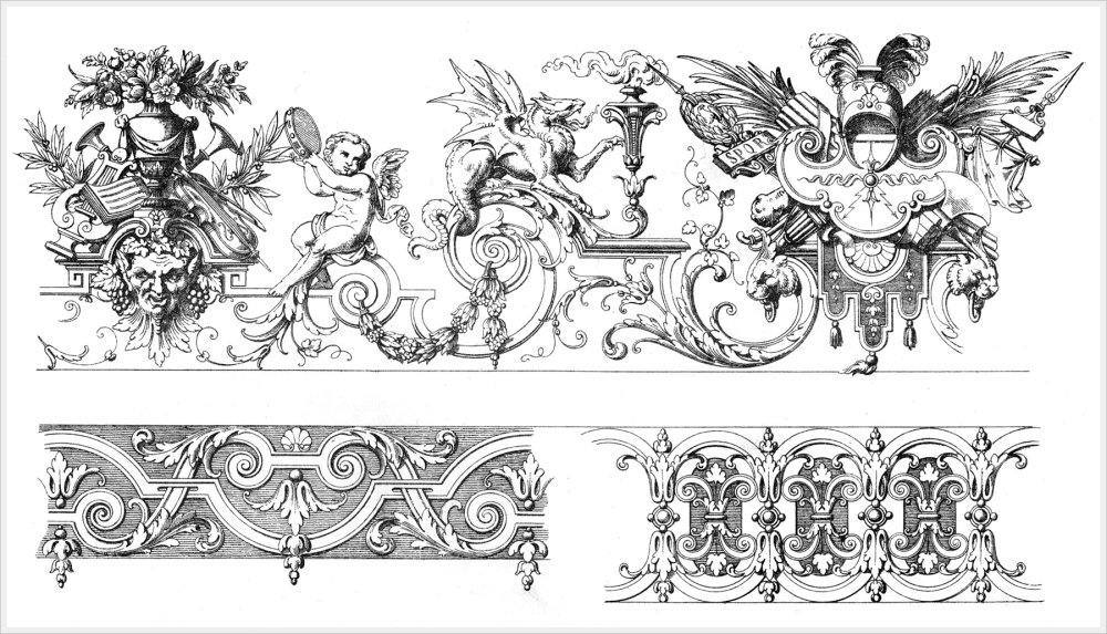 Орнамент в стиле рококо Рокайль