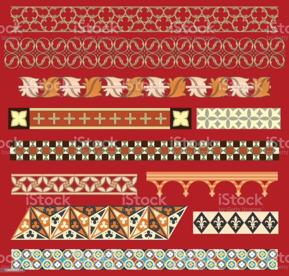 Средневековый орнамент в полосе