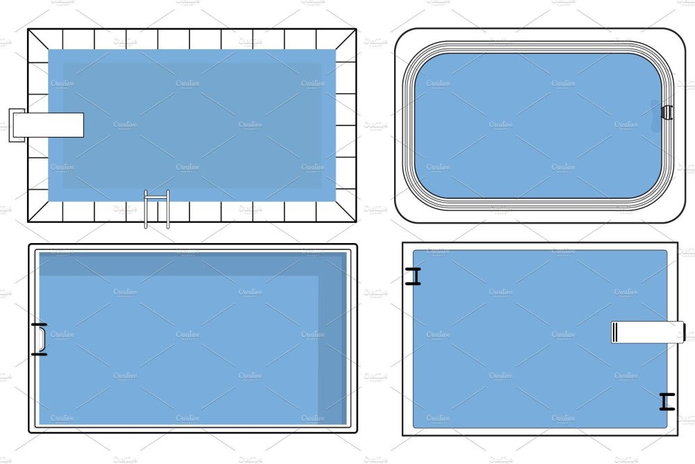 Бассейн вектор вид сверху