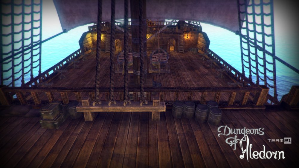 Палуба корабля пиратов сбоку