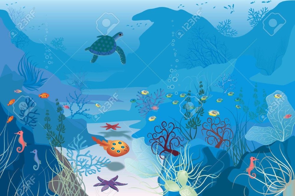 Пиксельный подводный мир