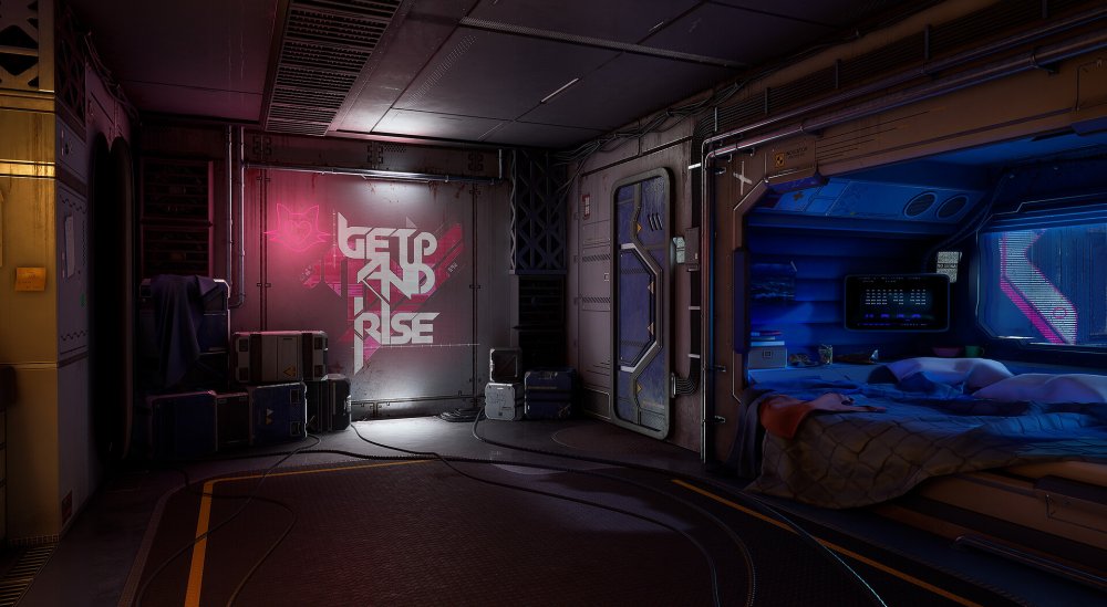 Киберпанк женская комната