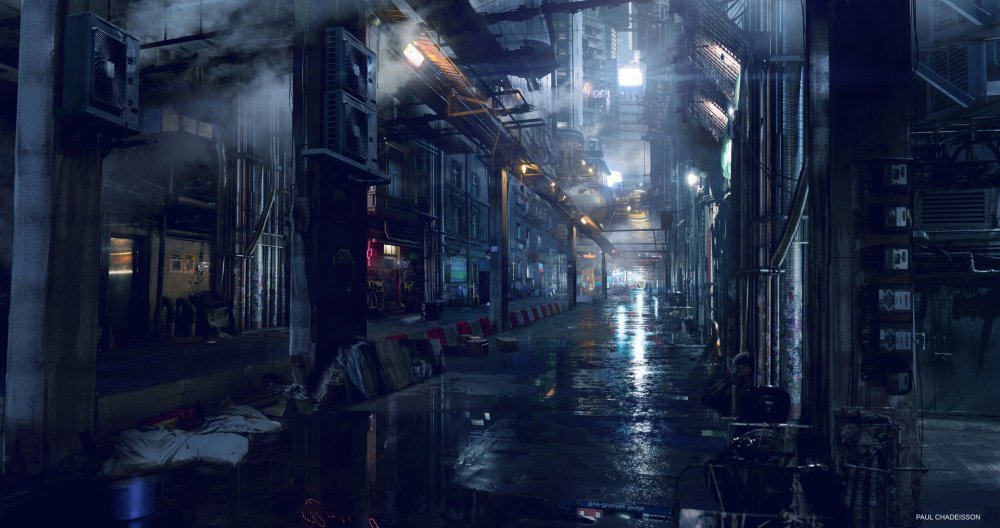 Переулок темный Cyberpunk