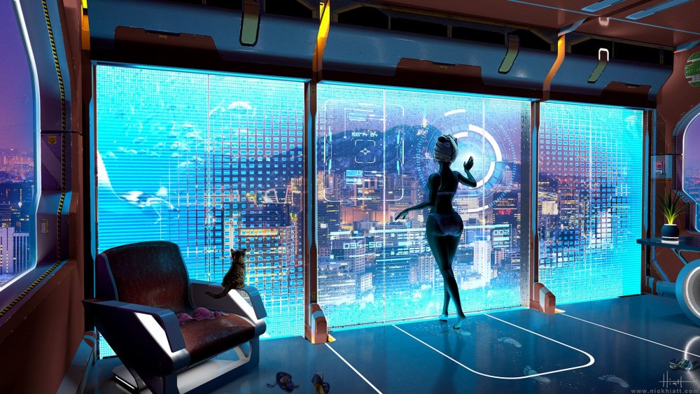 Киберпанк арт квартира