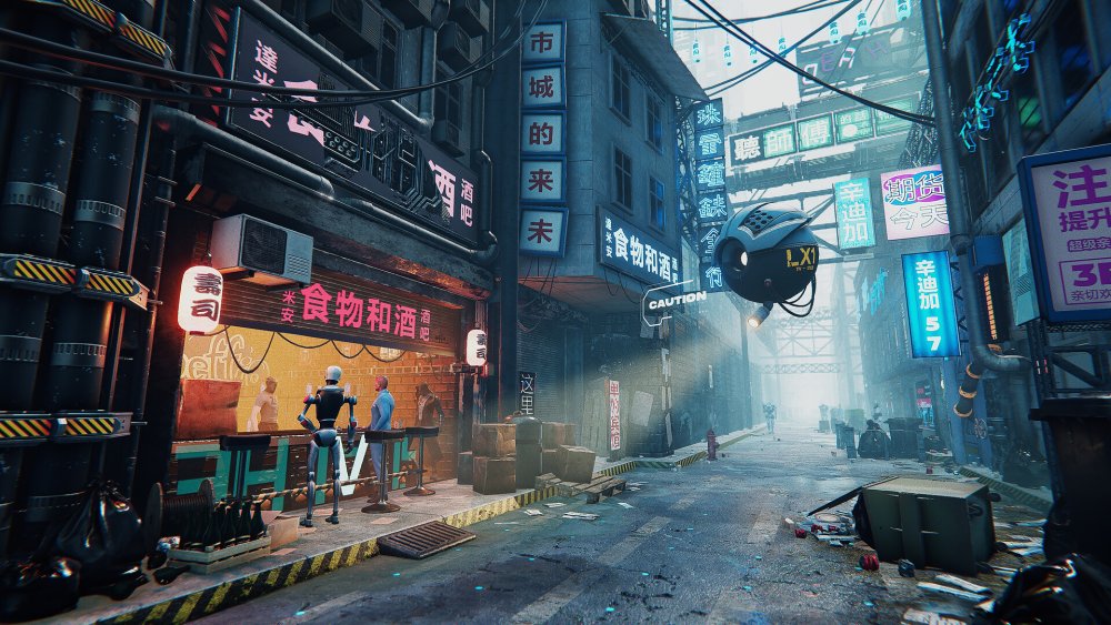 Киберпанк комната кот