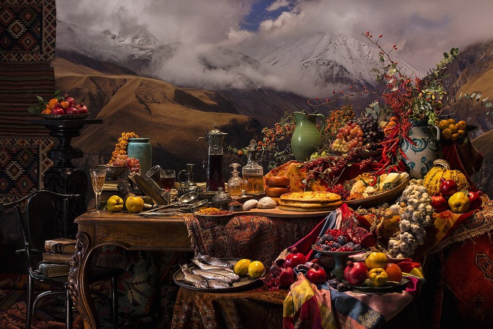 Живопись Северного Кавказа грузинское застолье