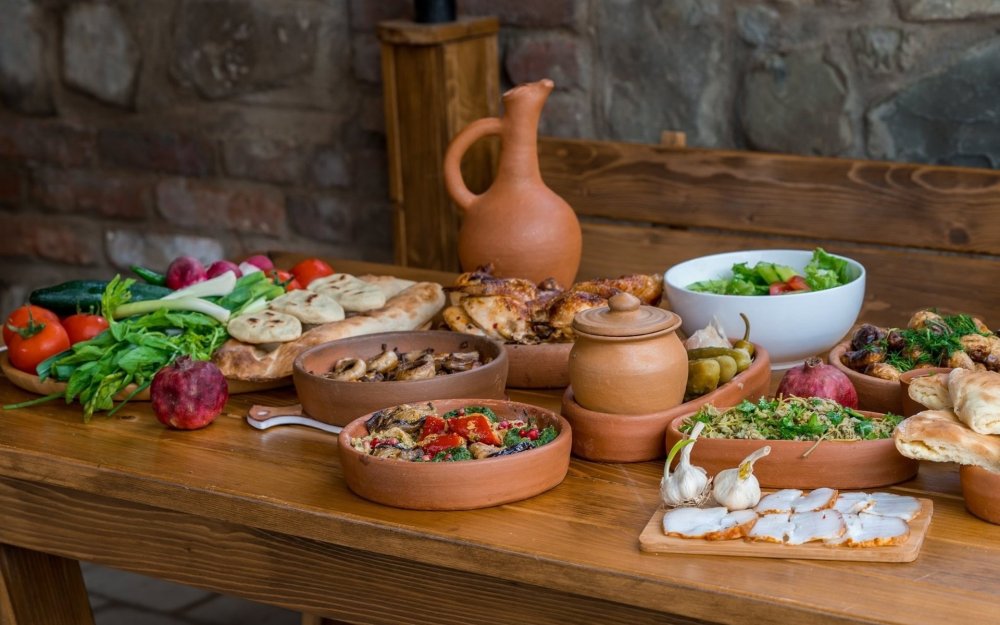 Восточная еда сверху