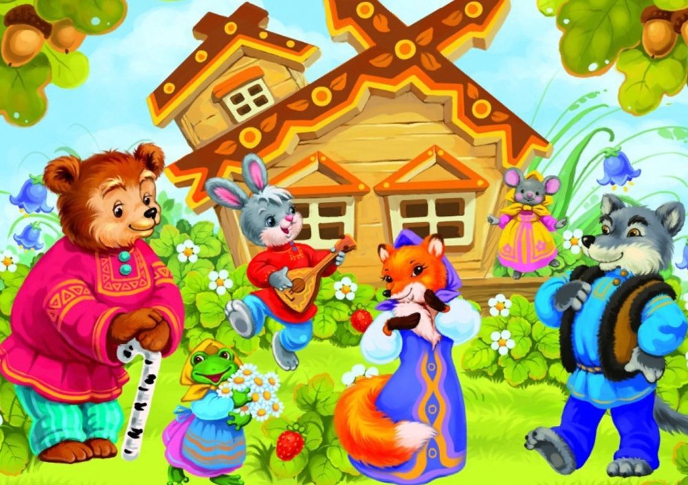 Полянка с домиком для детей