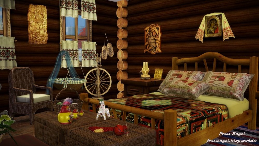 Русская печь акварель