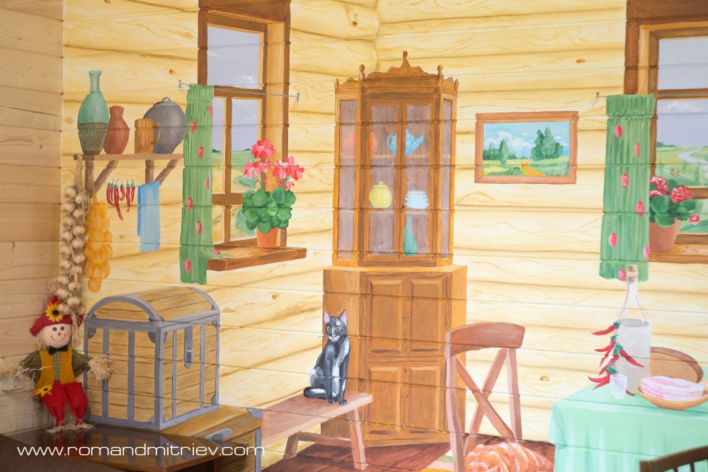 Интерьер деревенской избы