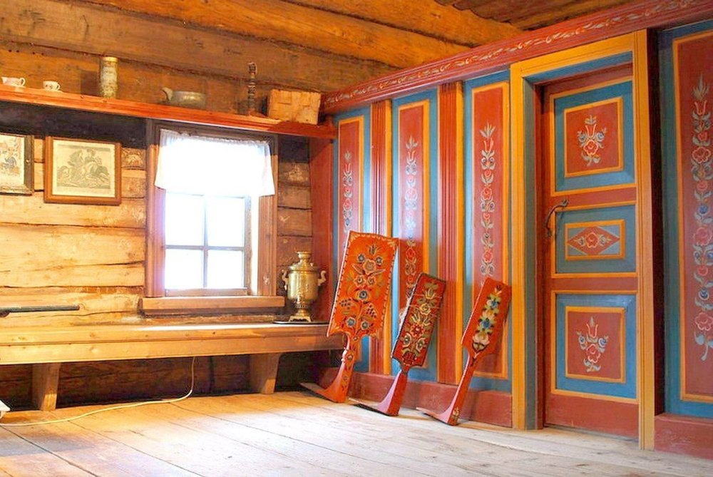 Фон русская изба